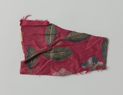 Fragment of a chair seat cover, printed silk