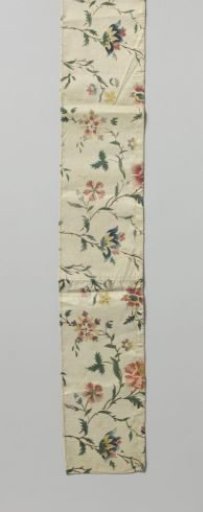 Fragment of multicolored printed silk