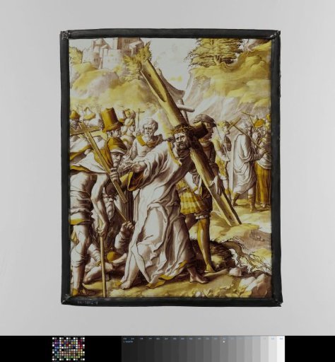 Roundel with Christ and His Followers Carrying the Cross