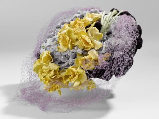 Large Bonnet with Daffodils and Violets