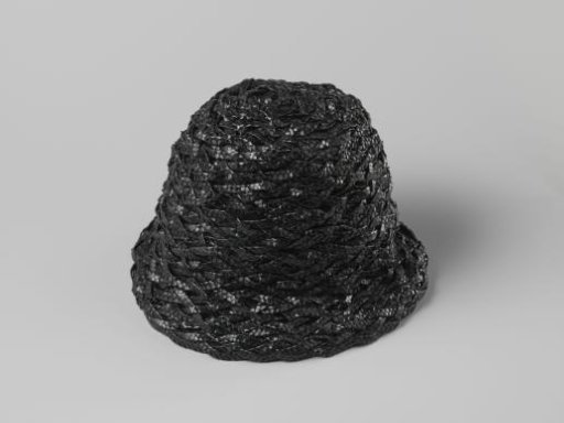 Hat of Braided Black Raffia