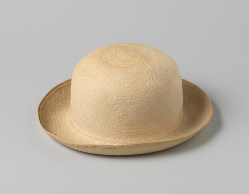 Panama straw hat; on the inside the initials M.J.