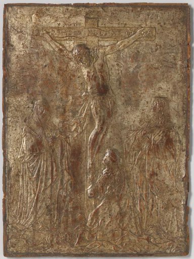 Panel of Gold Leather with the Crucifixion