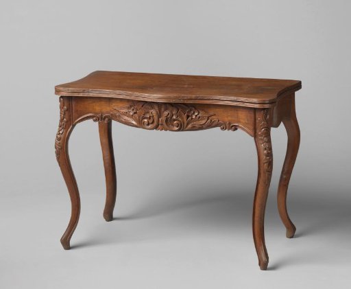 Drop-leaf dining table in neo-rococo style made of jatoba wood