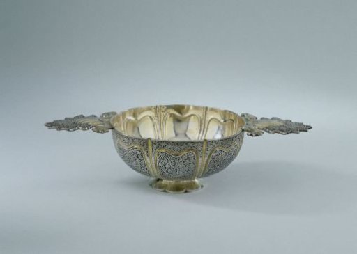 Brandy Snifter of Gilt Silver with Floral and Leaf Scroll Decoration in the Indonesian Style