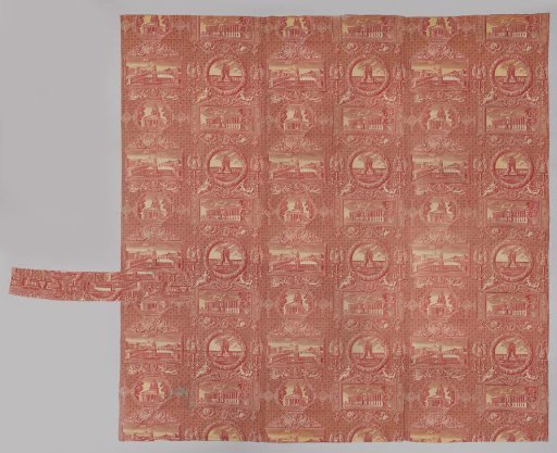 Fragment of Printed Cotton with a Decor: Monuments de Paris