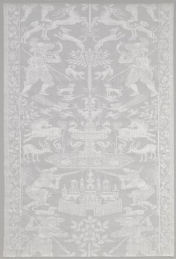 Napkin with a hunting scene