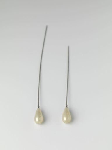 Steel hatpin with a teardrop-shaped imitation pearl