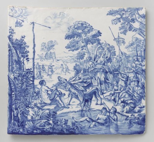 Plate with Diana and her nymphs