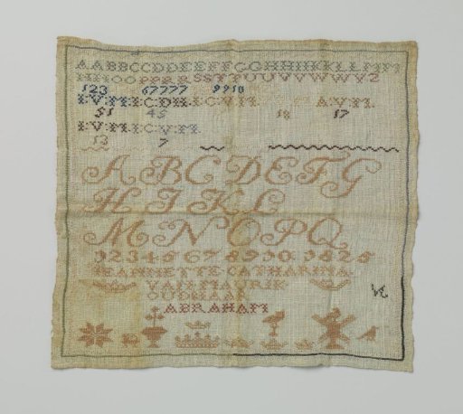 Linen letter cloth with silk fringe.