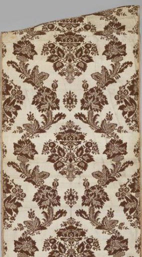 Woven silk fabric with damask effect