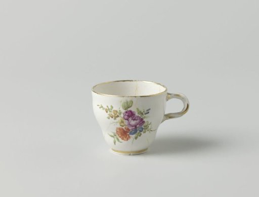 Cup with bouquets and flowers