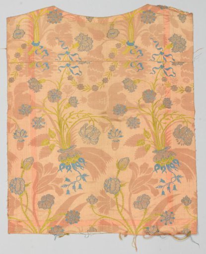 Fragment of lancet and brocaded silk damask