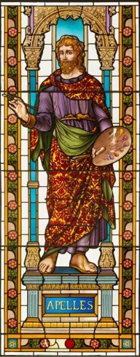 Window with a representation of Apelles