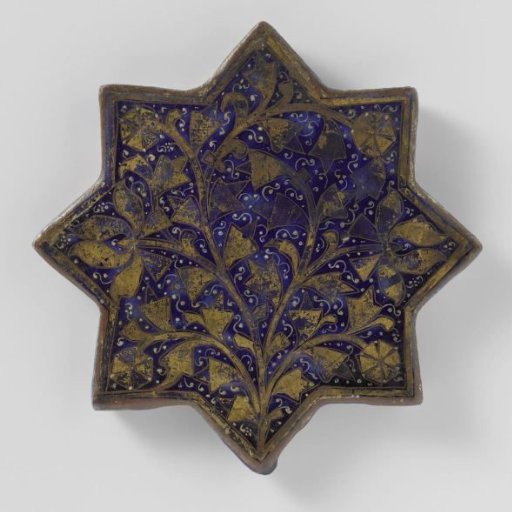 Star-shaped tile with a stylized flowering plant