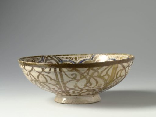 Bowl with six seated figures and scrolls