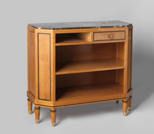 Sideboard with two shelves and drawers above, surrounded by black borders