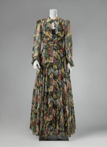 Dress with a Wide Skirt and Matching Blouse