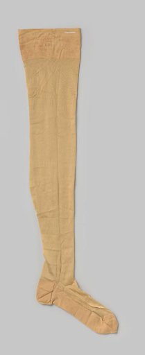 Long ladies' stocking of yellow silk tricot