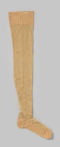 Long lady's stocking of yellow silk tricot