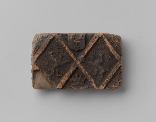 Fireplace with a Depiction of Two Climbing Lions and a Coat of Arms