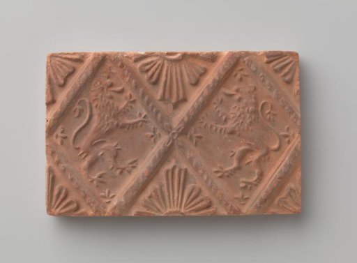 Fireplace with a Representation of Two Climbing Lions