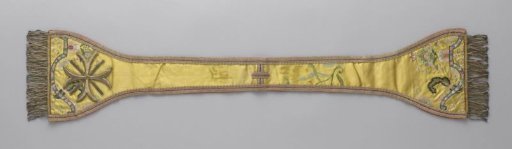 Manipel of yellow silk satin with embroidery