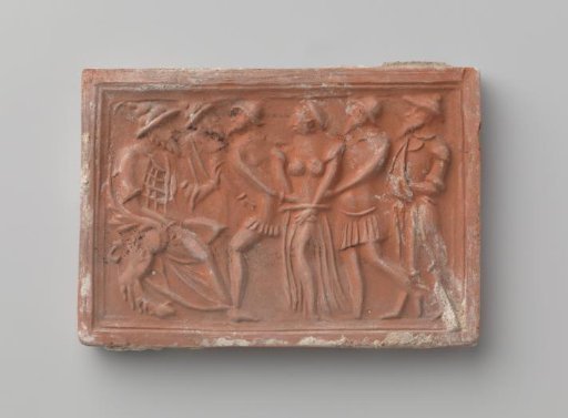 Fireplace surround depicting Susanna being led before the judges by the two elders