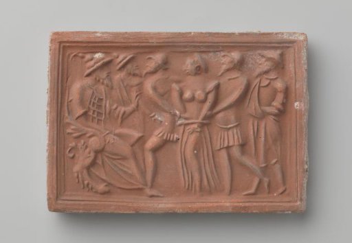 Fireplace with a representation of Susanna being led before the judges by the two elders