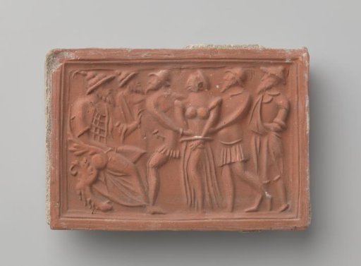 Fireplace with a representation of Susanna being led before the judges by the two elders