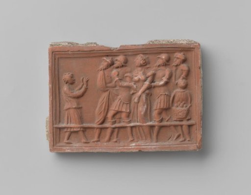 Fireplace with a depiction of the condemned Susanna, whom Daniel meets