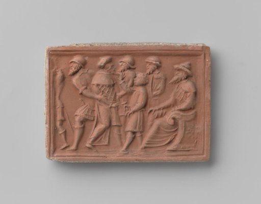 Fireplace with a depiction of Daniel separately interrogating the two elders from the story of Susanna