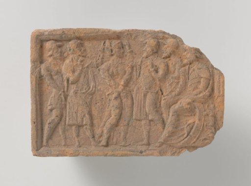 Fireplace with a depiction of Susanna being led before the judges by the two Elders