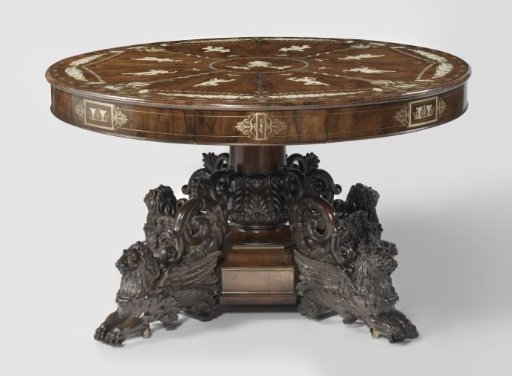 Secretary, commode and table