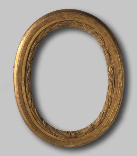 Oval Gilded Frame with Carved Ornaments on the Front Edge, Belonging to the Relief of the Sacrifice to Ceres