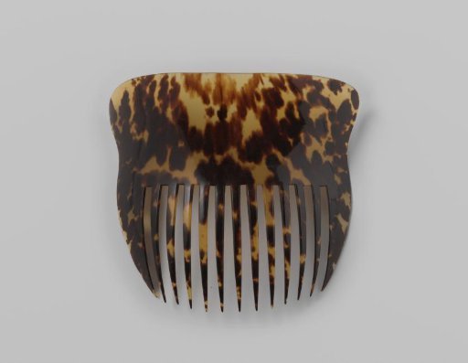 Hair comb of imitation (?) tortoiseshell with a convex unadorned back