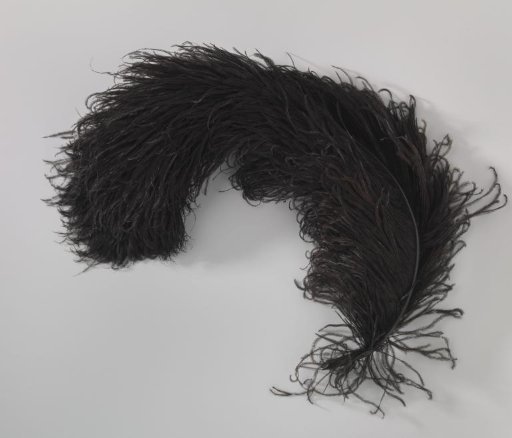 Tuft of ostrich feathers, black, in curved form