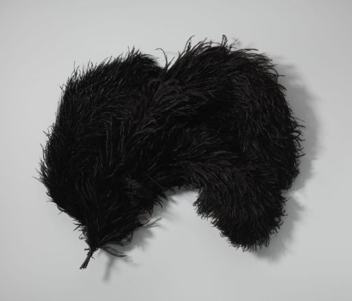 Tuft of ostrich feathers, black, with strongly curved tip