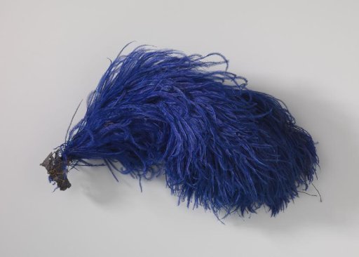 Tuft of ostrich feathers, blue (cyan), with strongly curved tip
