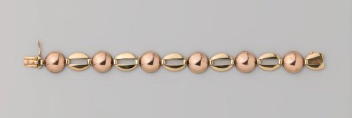 Chain Bracelet with Alternating Links in Two Colors of Gold