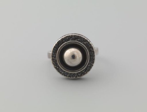Signet Ring with Round Knop of Silver
