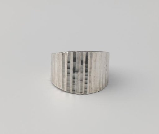 Ribbed Silver Signet Ring