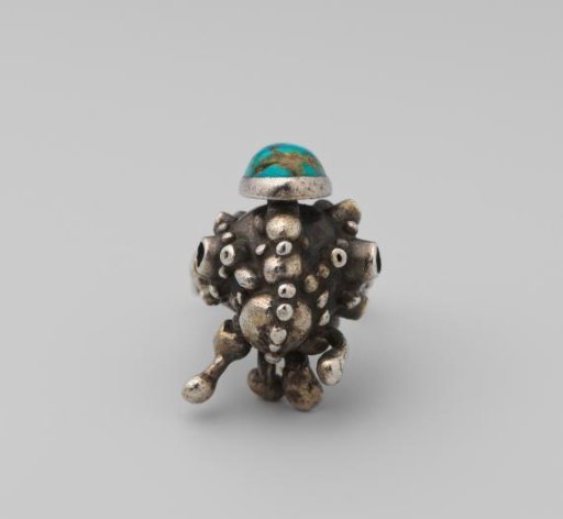 Ring 'Dragon' of silver with turquoise