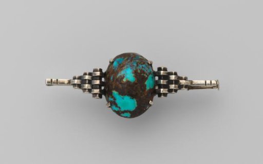 Brooch of silver and turquoise