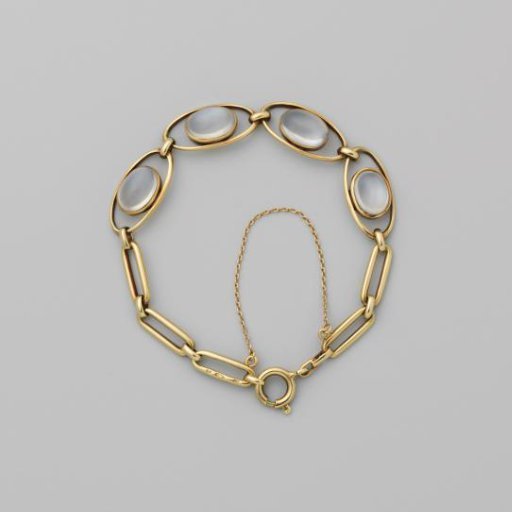 Gold bracelet with four moonstones