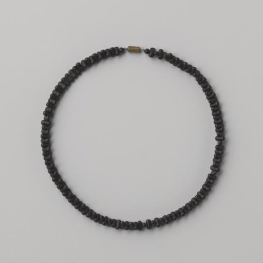 Mourning necklace of black glass beads
