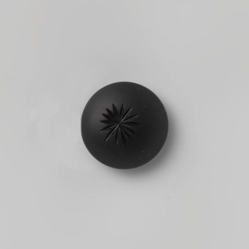 Round mourning brooch of glass and silver