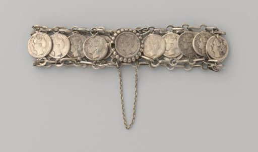 Silver bracelet with casts of ducats