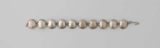 Silver bracelet of hammered ducats