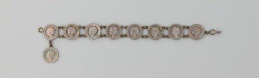 Silver bracelet of nine sawed Dutch ducats